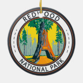 Redwood National Park Chandelier Tree Abzeichen Keramik Ornament (Hinten)