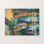 Redwood National Park Colorful Forest Owl Wildlife Puzzle (Horizontal)