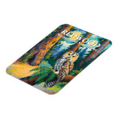 Redwood National Park Forest Owl Van Gogh Style Magnet (Linke Seite)