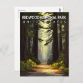 Redwood National Park Hiking Forest Postkarte (Vorne/Hinten)
