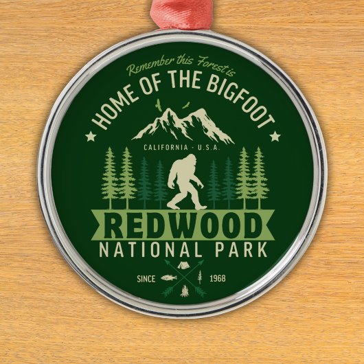Redwood National Park Home of the Bigfoot Ornament Aus Metall