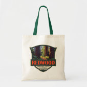 Redwood National Park Illustration Retro Abzeichen Tragetasche (Vorne)