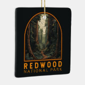 Redwood National Park Illustration Trail Vintag Keramikornament (Rechts)