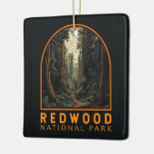Redwood National Park Illustration Trail Vintag Keramikornament (Links)