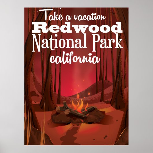 Redwood National Park, Kalifornien Reiseplakat Poster (Vorne)