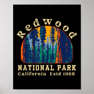 Redwood National Park Kalifornien Retro Vintage Ca Poster