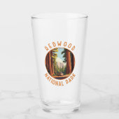 Redwood National Park Retro Distressed Circle Glas (Vorderseite)