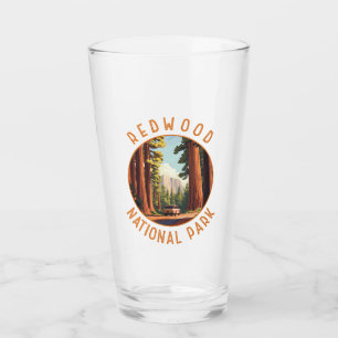 Redwood National Park Retro Distressed Circle Glas