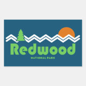 Redwood National Park Retro Rechteckiger Aufkleber (Vorderseite)
