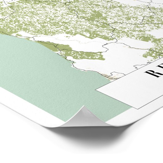 Redwood National Park Retro Street Map Poster (Ecke)