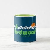 Redwood National Park Retro Zweifarbige Tasse (Mittel)
