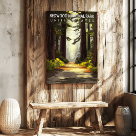 Redwood National Park USA Travel Poster Canvas Art Leinwanddruck