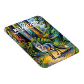 Redwood National Park Van Gogh Forest Fox Custom Magnet (Rechte Seite)