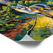 Redwood National Park Van Gogh Forest Fox Custom Poster (Ecke)