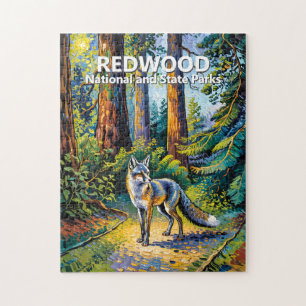 Redwood National Park Van Gogh Wald Fuchs Custom Puzzle
