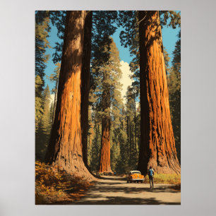 Redwood National Park Vintag Style Travel Poster