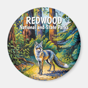 Redwood National Park Vintage Wald Fuchs Wildlife Magnet