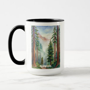 Redwood National Park Wasserfarben Malerei Tasse