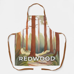 Redwood-Nationalpark   Aquarell-Reisekunst Schürze