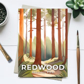 Redwood-Nationalpark | Aquarellbäume Postkarte