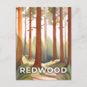 Redwood-Nationalpark | Aquarellbäume Postkarte (Vorderseite)