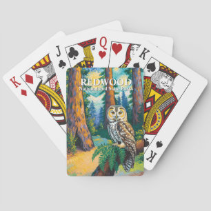 Redwood-Nationalpark Bunter Wald Eule Wildtiere Spielkarten
