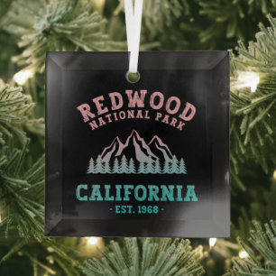 Redwood Nationalpark California Gradient Ornament Aus Glas