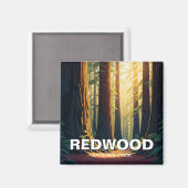 Redwood Nationalpark California Magnet (Vorderseite/Rückseite)
