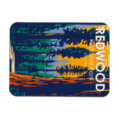 Redwood Nationalpark California Vintag Magnet (Horizontal)