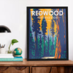 Redwood Nationalpark California Vintag Poster<br><div class="desc">Redwood Vektorgrafik Design. Der Park schützt riesige Prärien,  Eichenwälder,  wilde Flüsse und 75 km schroffe Küstenlinie.</div>