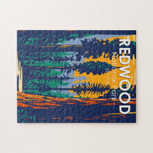 Redwood Nationalpark California Vintag Puzzle (Horizontal)