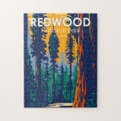 Redwood Nationalpark California Vintag Puzzle (Vertikal)
