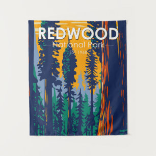 Redwood Nationalpark California Vintag Wandteppich