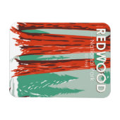 Redwood-Nationalpark im Winter California Vintag Magnet (Horizontal)