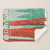 Redwood-Nationalpark im Winter California Vintag Sherpadecke (Vorderseite (Horizontal))