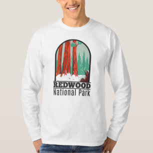 Redwood-Nationalpark im Winter California Vintag T-Shirt