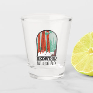 Redwood Nationalpark im Winter Kalifornien Vintage Schnapsglas