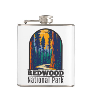 Redwood Nationalpark Kalifornien Vintage Flachmann