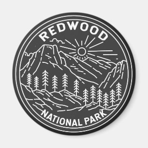 Redwood Nationalpark Kalifornien Vintage Monoline Magnet