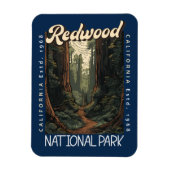 Redwood-Nationalpark Retro erschüttert Magnet (Vertikal)