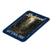 Redwood-Nationalpark Retro erschüttert Magnet (Linke Seite)