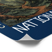 Redwood-Nationalpark Retro erschüttert Poster (Ecke)