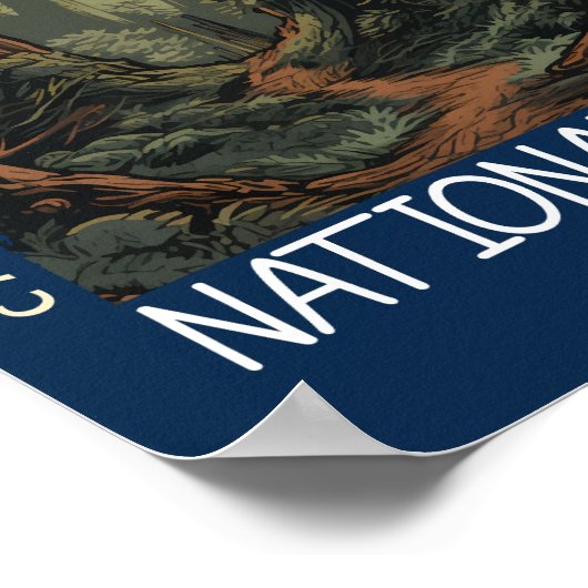 Redwood-Nationalpark Retro erschüttert Poster (Ecke)