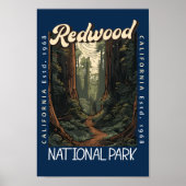 Redwood-Nationalpark Retro erschüttert Poster (Vorne)