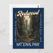 Redwood-Nationalpark Retro erschüttert Postkarte (Vorne/Hinten)