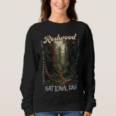 Redwood-Nationalpark Retro erschüttert Sweatshirt (Vorderseite)