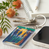 Redwood-Nationalpark Vintag zweiseitig Schlüsselanhänger (Vorderseite rechts)