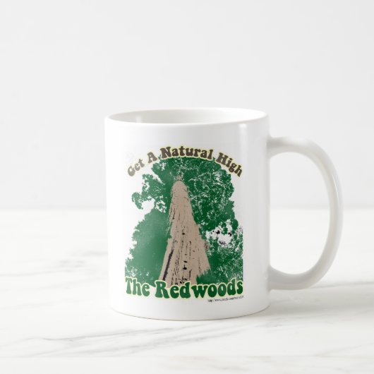 Redwood Natural High Retro Travel Logo Kaffeetasse (Rechts)