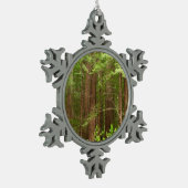 Redwood Trees at Muir Woods National Monument Schneeflocken Zinn-Ornament (Links)