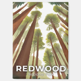 Redwood Trees | Nationalpark Wasserfarbenreise Magnet